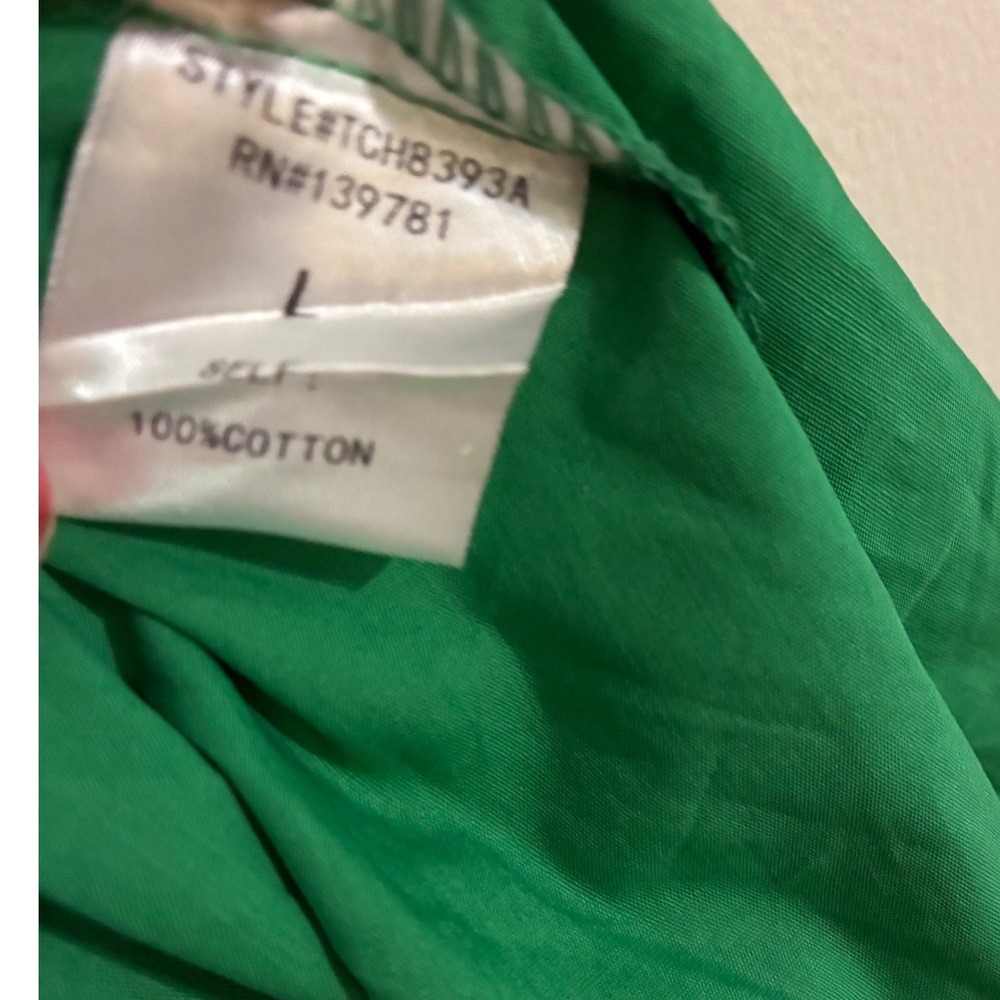 Tea & Cup High-Low Ruffle Dress Womens Medium Green V-Neck Long Sleeve - Picture 11 of 12